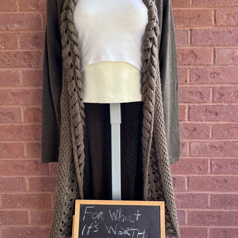 Orange Brand Olive & Brown Chevron Knit Cardigan – Size M